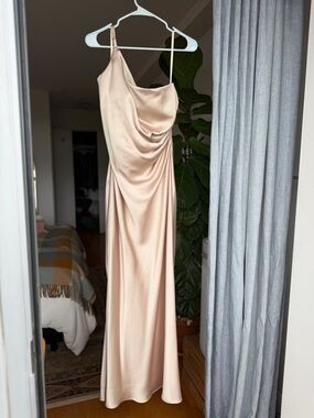 Revelry Jade Satin Dress, size 10 in Gold Champagne